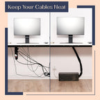 Large Cable Management Box, Wood Wire Organizer & Power Strip Cord Hider