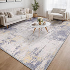Washable Area Rugs 9'x12' Non-Slip Modern Abstract Soft - Image 9