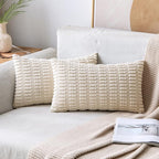 MIULEE Pack of 2 Corduroy Decorative Lumbar Throw Pillow Covers 22x14 Inch Soft by MIULEE