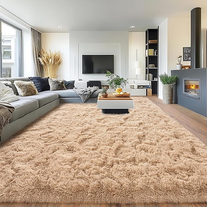 Pionblank 8x10 Rug for Living Room, Fuzzy Plush Large Area Rug, Fluffy Modern by PIONBLANK