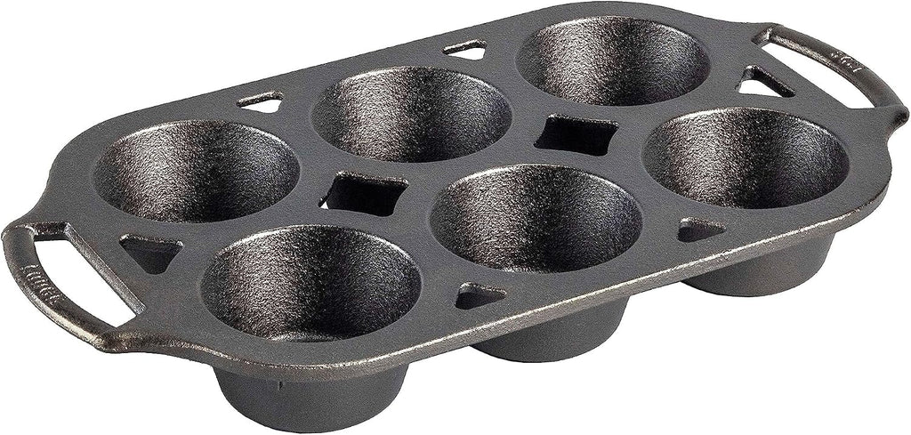 Lodge Pre-Seasoned Cast Iron 6 Wells Muffin Baking Pan, PFAS-Free