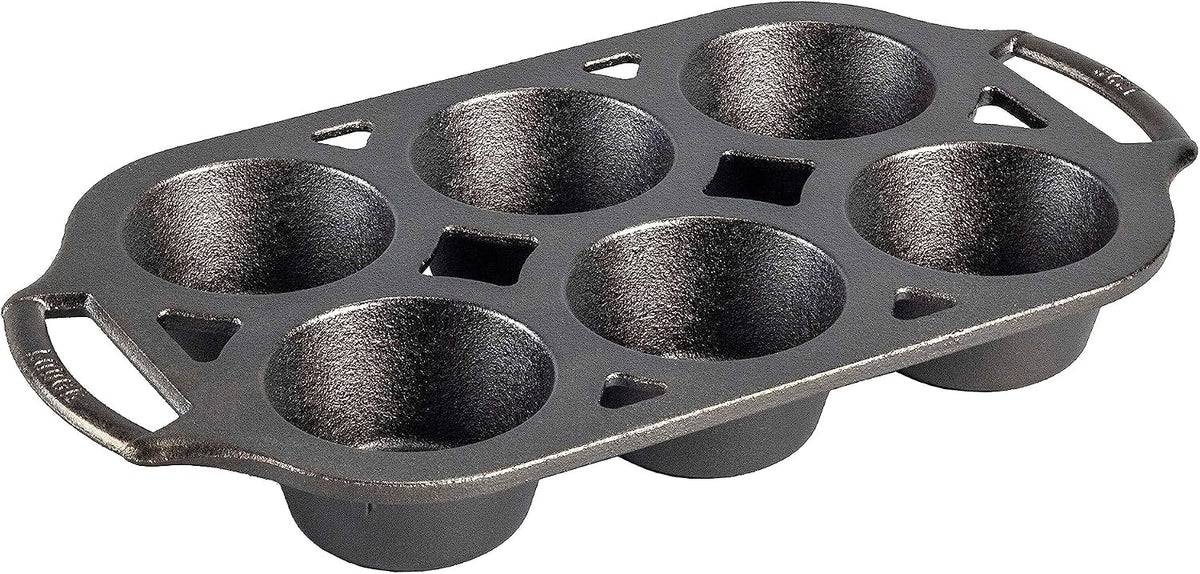 Lodge Pre-Seasoned Cast Iron 6 Wells Muffin Baking Pan, PFAS-Free