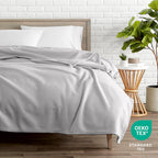 Bare Home Polar Fleece Blanket (Full/Queen, Light Grey)