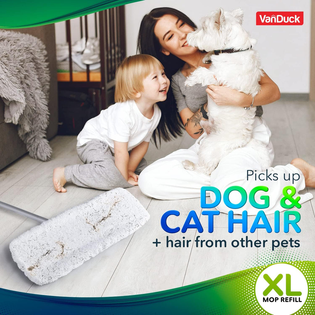 VanDuck Reusable Cotton Mop Pads Compatible with Swiffer Sweeper XL, 4 Pack