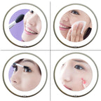 JiBen LED Lighted 10X Magnifying Makeup Mirror with Power Locking Suction Cup, Bright Diffused Light and 360 Degree Rotating Adjustable Arm, Portable Cordless Home and Travel Bathroom Vanity Mirror