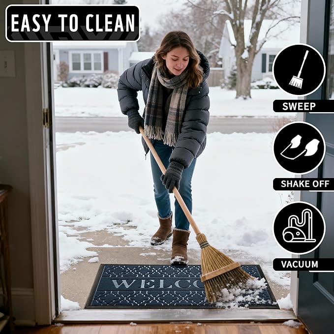 Yimobra Welcome Mat Outdoor Indoor, All-Season Waterproof Front Door Mat - Image 7