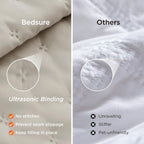 Bedsure King Size Quilt Bedspread, Thin Comforter, Oatmeal Coverlet