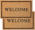 KANKUN Coco Coir Door Mat with Heavy Duty Backing, Welcome Doormat, Doormat by KANKUN