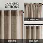 MIULEE Taupe Grey Linen Curtains 72 Inch Length 2 Panels - Image 3