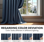 Deconovo Blackout Curtains, Thermal Insulated, W52 x L63 2 Panels, Back Tab - Image 6