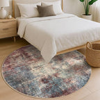 IOHOUZE Abstract Round Area Rug 6 Ft Washable Circle Rugs Large Round Rug Non - Image 8