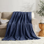 KMUSET Fleece Blanket Navy Queen Size Lightweight Cozy Plush Microfiber Solid by COZYBLANKETHappyHomeLife