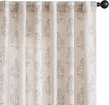 jinchan Linen Floral Curtains for Living Room 63 Inch Length Gray Flower by JINCHAN