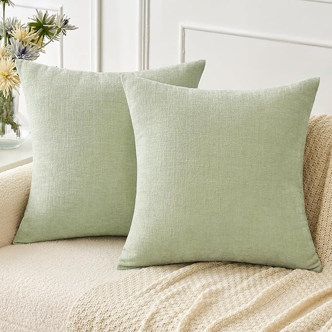 MIULEE Pack of 2 Spring Light Green Couch Throw Pillow Covers 20x20 Inch Soft by MIULEE