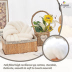 Uvvyui Knot Pillows, 14 Inch Decorative Throw Pillows Round Pillows Cushion, Soft Handmade Knotted Ball Pillow Plush Cushion Home Decor for Bed Couch Living Room (Ivory, 14 Inch)