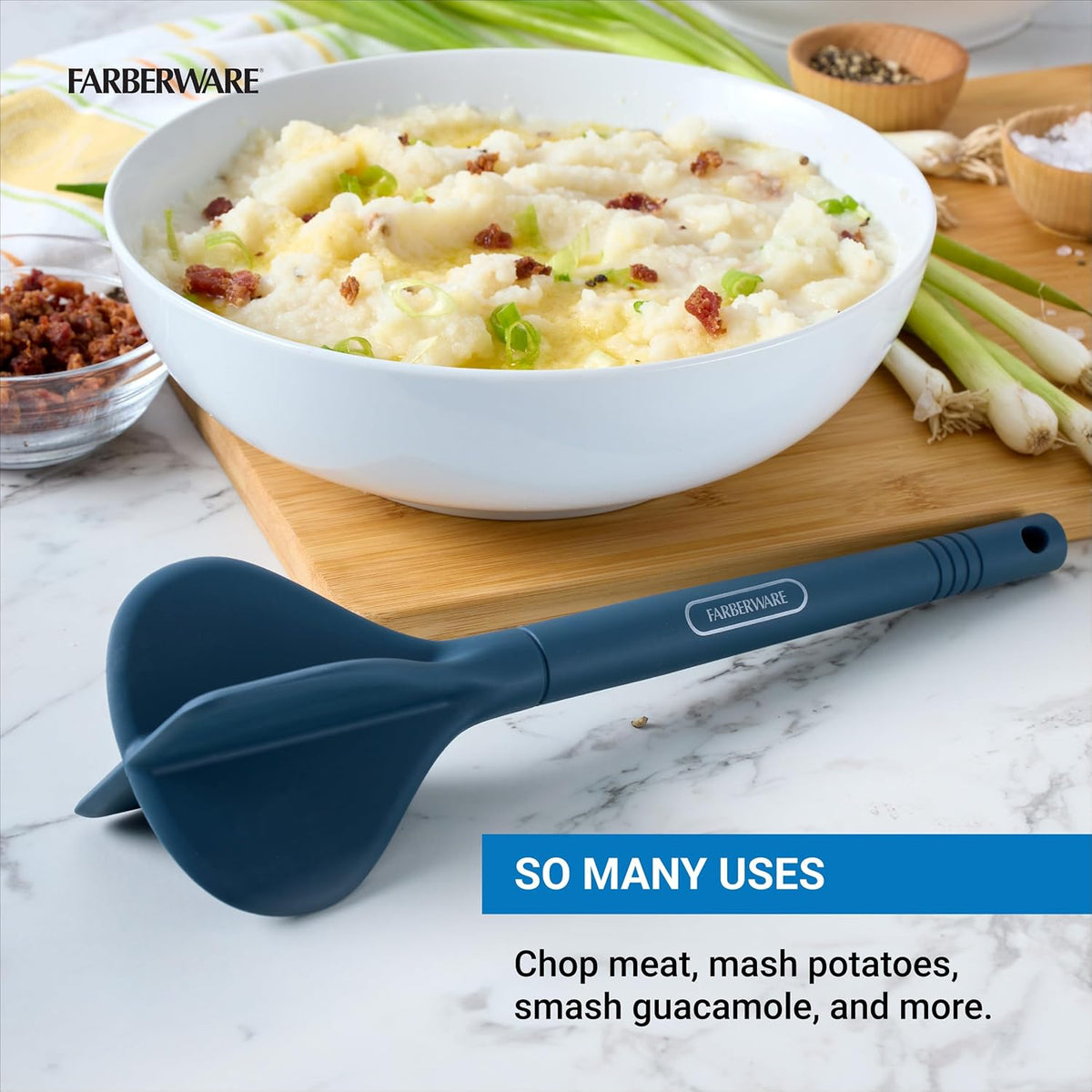Farberware Professional Silicone Meat Masher Beef Chopper Blue