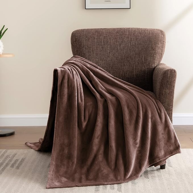 BEDELITE Fleece Blanket Twin Size Brown Throw Blankets - Image 6