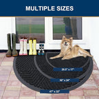 Smiry Half Circle Front Door Mat Outside Entrance, Heavy Duty Sturdy Natural - Image 3