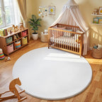 Amearea White Round Area Rugs 4ft Washable Circle Rugs - Image 2