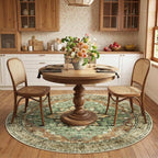 RELEANY Area Rugs 6ft Washable Non-Slip, Floral Vintage Distress Print Pattern - Image 2
