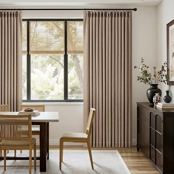 MIULEE Pinch Pleated Thick Linen Curtains 84 Inches Long 2 Panels - Image 5
