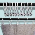 40 Pack Metal Curtain Rings with Clips, Drapery Clips Hooks, Decorative Curtain Rod Clips 1.5 in Interior Diameter, Rustproof White