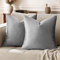 GIGIZAZA 24x24 Velvet Pillow Covers Set of 2, Dark Grey Big Square Throw by GIGIZAZAFocusingonhomedecoration