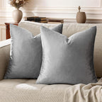 GIGIZAZA Velvet Dark Grey Throw Pillow Covers, 20x20 Square Pillow Covers Set by GIGIZAZAFocusingonhomedecoration