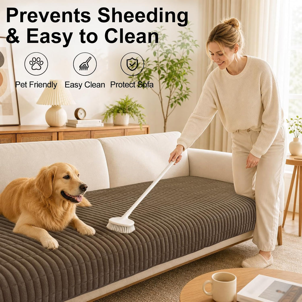 Smiry Couch Covers for Dogs, Non Slip Plush Washable Sofa Cover for Pets