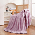 Puncuntex Light Purple Throw Blanket 50"×60" inches Fuzzy 3D Jacquard by Puncuntex