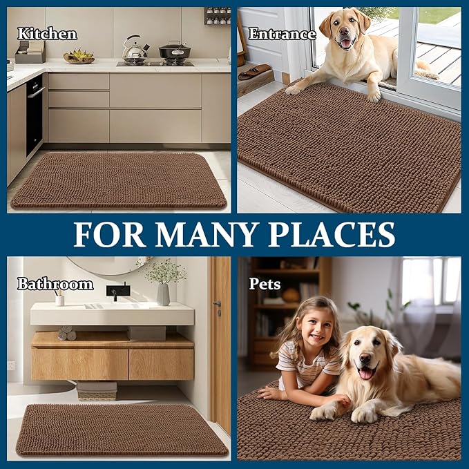 OLANLY Dog Door Mat for Muddy Paws 47x24, Absorbs Moisture and Dirt, Absorbent - Image 8