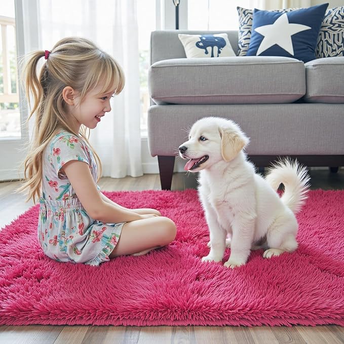 Rugs for Bedroom 4x6, Alfombras para Salas Shag Large Plush Soft Area Rug - Image 2