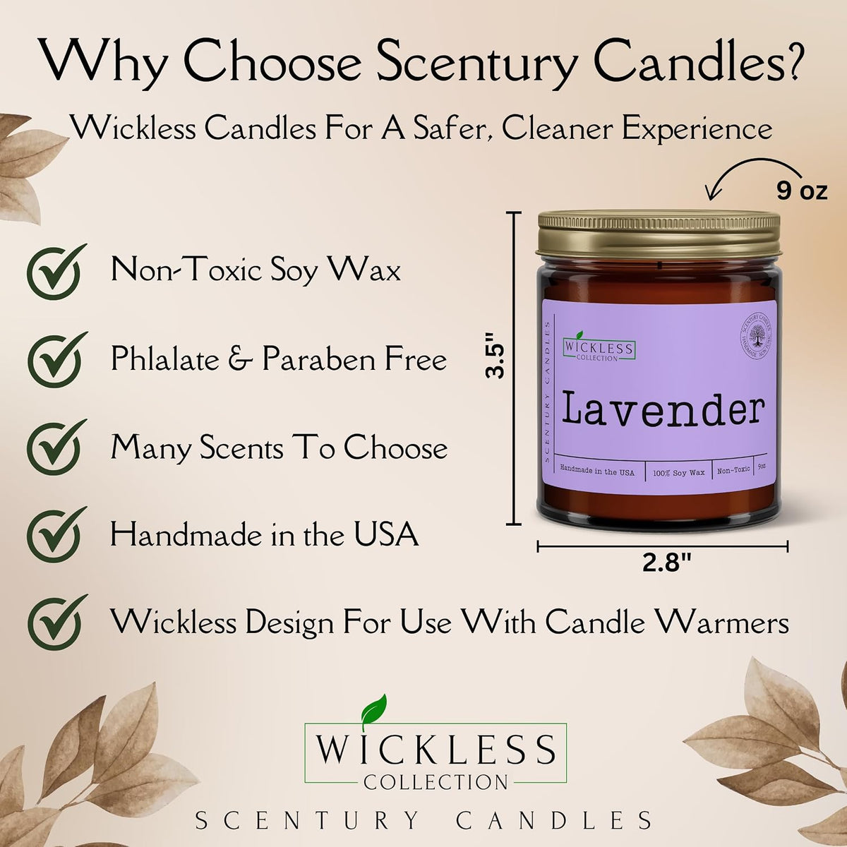 Wickless Pumpkin Spice Scented Candles for Candle Warmer Lamp, Many Scents to Choose, 100% Non-Toxic Soy Wax, Candle Melts for Warming Plate, Handmade in The USA (Pumpkin Spice Buttercream)