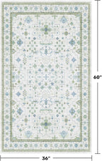 Blue and Green Washable Entryway Rugs 3x5 - Image 2