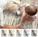Lansny Modern Abstract Runner Rug, 2x6 Feet, Faux Wool, Machine Washable - Image 3
