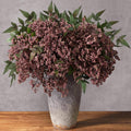 3Pcs 43In Faux Berry Stems, Artificial Nandina Fall Decor, Dusty Plum