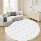 Nakagishi Round Rug Boho Area Rugs: 5x5 Washable Large Circle Neutral Soft - Image 7
