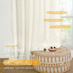LAMIT Natural Linen Curtains 63 Inch Length - Image 4