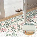 Area Rug Living Room Rugs: Floral 5x7 Washable Rug Vintage Soft Boho Non-Slip - Image 10