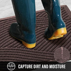 HIYARD Sturdy Front Door Mat, Absorbent Muddy Dirt Resist Welcome Door Mats - Image 2