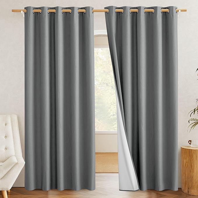 NICETOWN 100% Absolutely Blackout Linen Curtains by NICETOWN