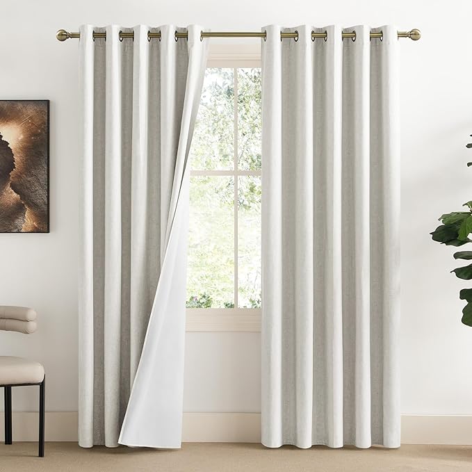 NICETOWN 100% Absolutely Blackout Linen Curtains by NICETOWN
