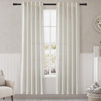 Cream Linen Curtains 84 inches Long by Nanspring