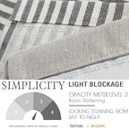 jinchan Stripe Linen Kitchen Valance Curtain, 50x16, 1 Panel, Grey