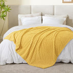 BEDELITE Jacquard Blanket- 3D Fleece Decorative Yellow Throw Blanket, Super - Image 5
