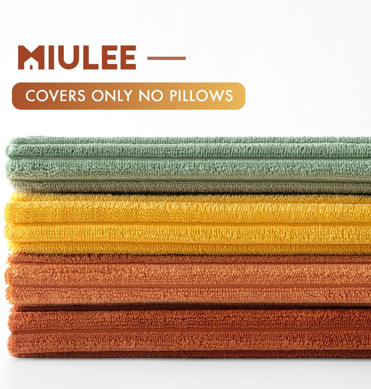 MIULEE Fall Decorative Throw Pillow Covers Yellow Rust Green 18x18