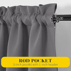 NICETOWN Short Curtains with Attached Valance - Image 3