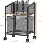 Rolling File Cabinet with Adjustable Dividers, Vertical Filing Cabinet with Storage Drawer on Lockable Wheels, Hanging File Organizer Beside Under Desk for Office, Home（Patent Pending）