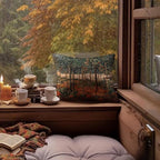 Rustic William Morris Inspired Autumn Forest Decor Throw Pillow Covers 18x18 - Image 3