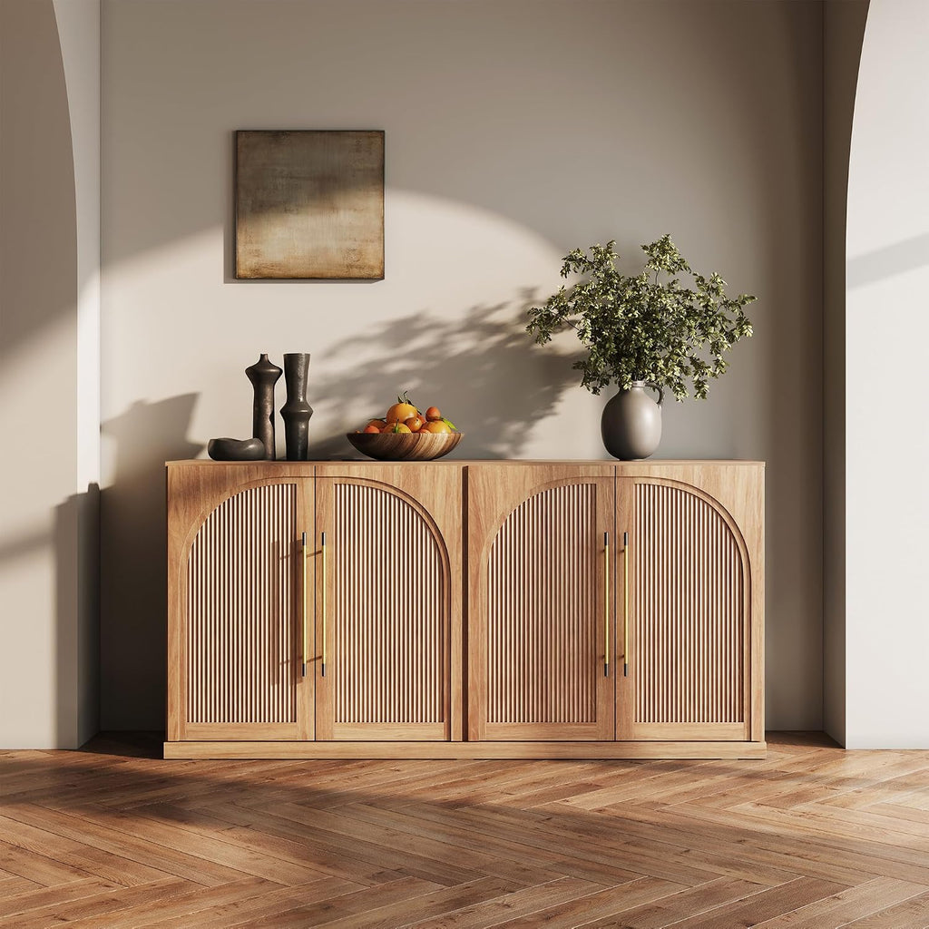 BELLEZE Jagger 65" Sideboard Buffet Cabinet - Camel